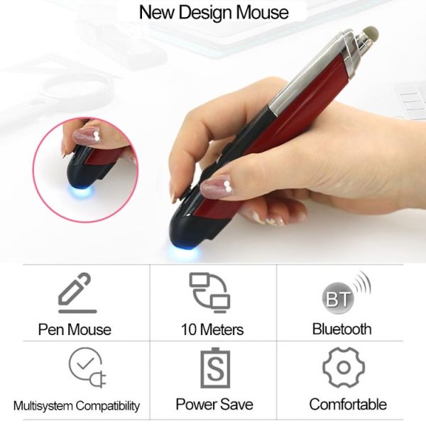 PR-08 Multifunctional Wireless Bluetooth Pen Mouse Capacitive Pen Mouse (Black) - Image 3