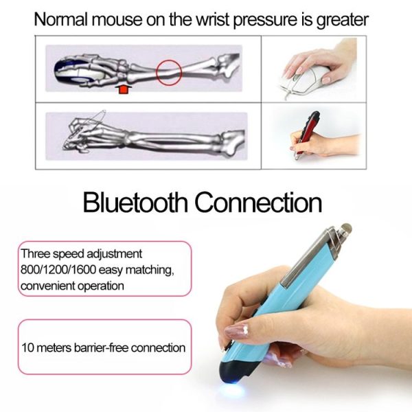 PR-08 Multifunctional Wireless Bluetooth Pen Mouse Capacitive Pen Mouse (Black) - Image 5