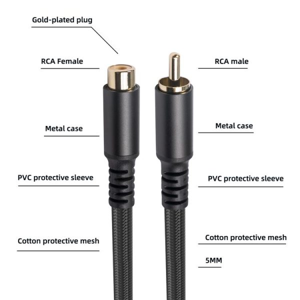 3709MF RCA Male to Female Audio & Video Extension Cable, Length: 1.8m - Image 4