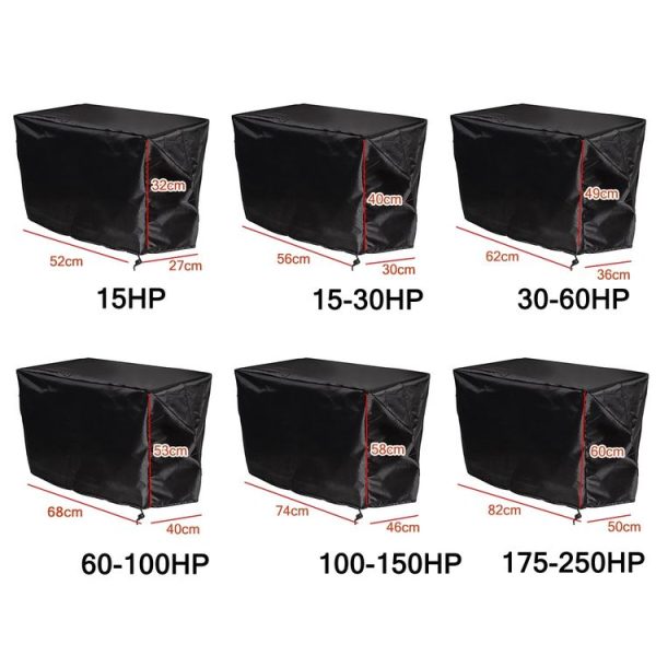 210D Oxford Cloth Boat Propeller Engine Waterproof and Dustproof Cover, Size: 52x27x32cm / 15HP (Black) - Image 2