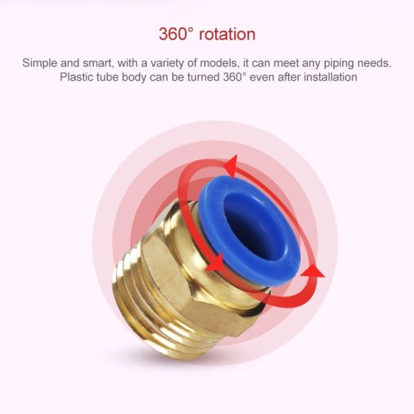 PC6-02 LAIZE 10pcs PC Male Thread Straight Pneumatic Quick Fitting Connector - Image 6
