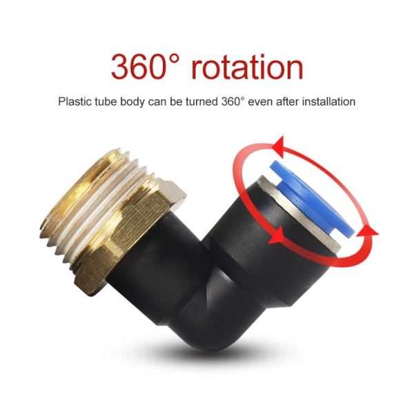 PL12-04 LAIZE 2pcs Male Thread Elbow Pneumatic Quick Fitting Connector - Image 3