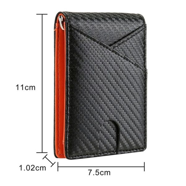 W2108A1 RFID Carbon fiber Business Wallet For Men (Blue) - Image 2