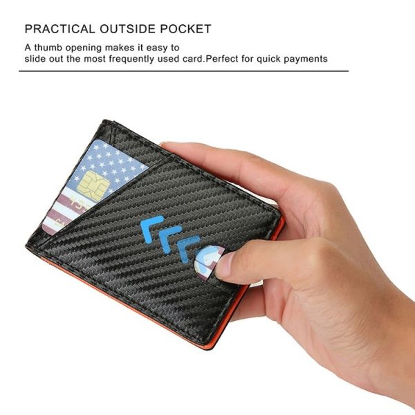 W2108A1 RFID Carbon fiber Business Wallet For Men (Blue) - Image 6