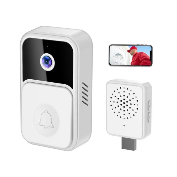 ML19 90 Degree Wide Angle Wireless Smart Video Doorbell (White) - Image 3
