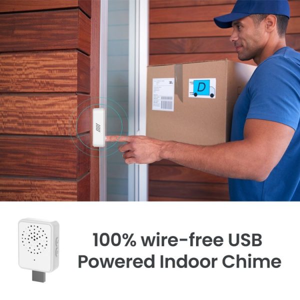 ML19 90 Degree Wide Angle Wireless Smart Video Doorbell (White) - Image 7