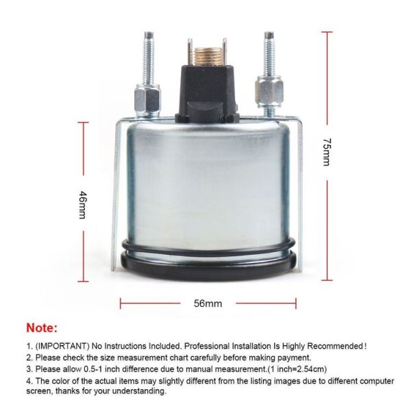 52mm Pointer Mechanical Water Temperature Gauge with Sensor - Image 4
