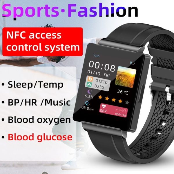 KS01 1.85 Inch Smart Watch Supports Blood Glucose Detection, Blood Pressure Detection, Blood Oxygen Detection (Black) - Image 4