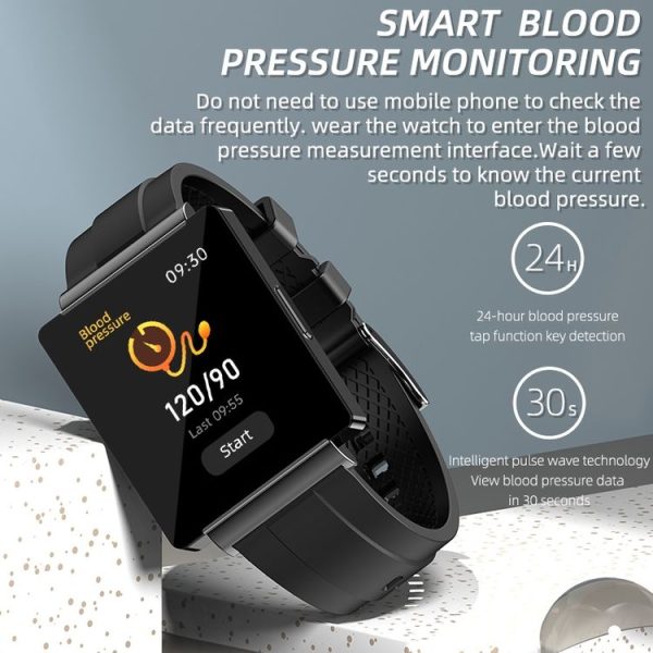 KS01 1.85 Inch Smart Watch Supports Blood Glucose Detection, Blood Pressure Detection, Blood Oxygen Detection (Black) - Image 8