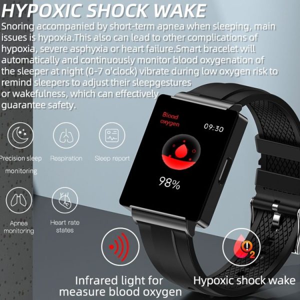 KS01 1.85 Inch Smart Watch Supports Blood Glucose Detection, Blood Pressure Detection, Blood Oxygen Detection (Black) - Image 9