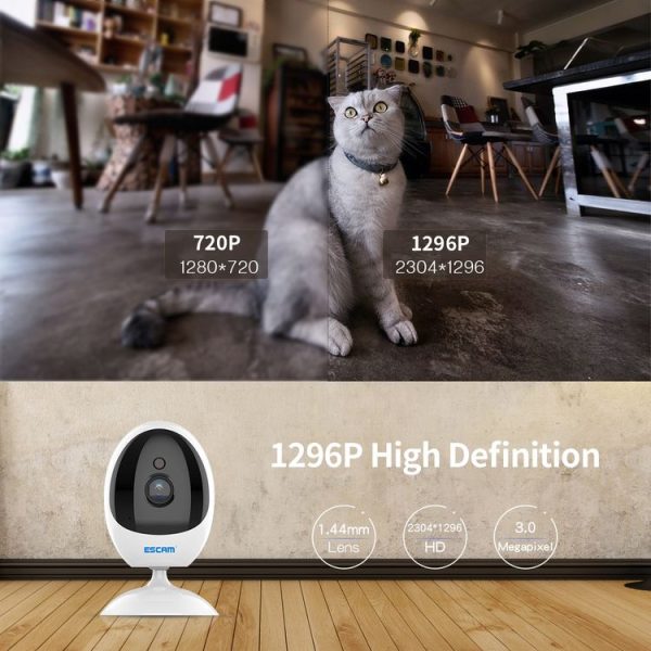 ESCAM QF006 3MP 1296P HD Indoor Wireless PTZ IP Camera IR Night Vision AI Humanoid Detection Home Security CCTV Monitor, Plug Type: EU Plug (White) - Image 6