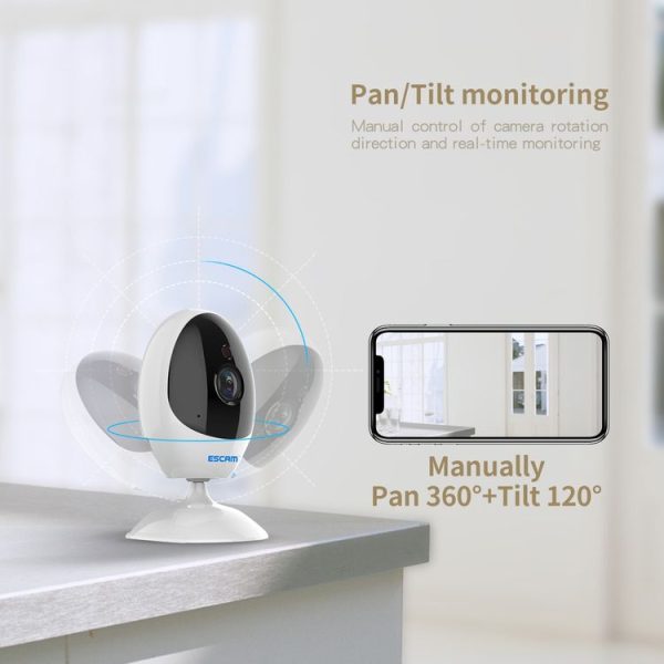 ESCAM QF006 3MP 1296P HD Indoor Wireless PTZ IP Camera IR Night Vision AI Humanoid Detection Home Security CCTV Monitor, Plug Type: EU Plug (White) - Image 7