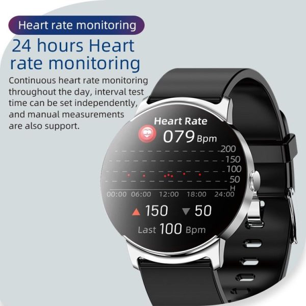 KS02 1.32 Inch Smart Watch Supports Blood Glucose Detection, Blood Pressure Detection, Blood Oxygen Detection (Black) - Image 7