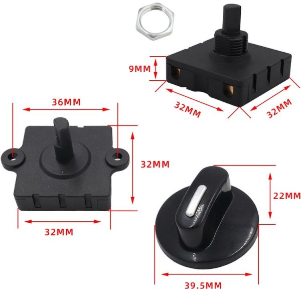Type B 2 Pair 4 Gear 3 Speed Rotary Switch Fan Heater Speed Selector - Image 6