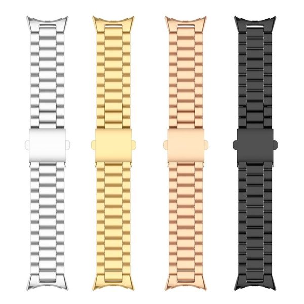 Google Pixel Watch Three Strains Stainless Steel Metal Watch Band (Silver+Rose Gold) - Image 7