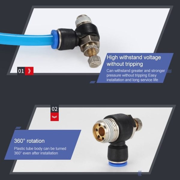 SL10-01 LAIZE 2pcs Throttle Valve Quick Fitting Pneumatic Connector - Image 7