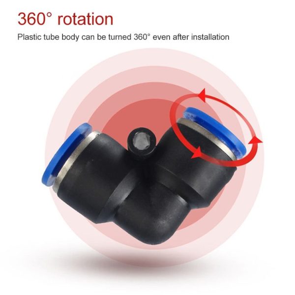 PV-4 LAIZE 10pcs Plastic Elbow Pneumatic Quick Fitting Connector - Image 3