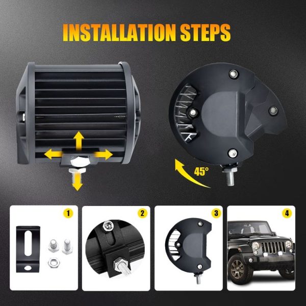4 inch 13W 3 Row Car LED Strip Light Working Refit Off-road Vehicle Lamp Roof Strip Light with Yellow White Flash - Image 10