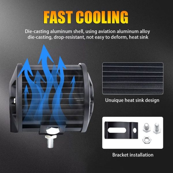 4 inch 13W 3 Row Car LED Strip Light Working Refit Off-road Vehicle Lamp Roof Strip Light with Yellow White Flash - Image 7