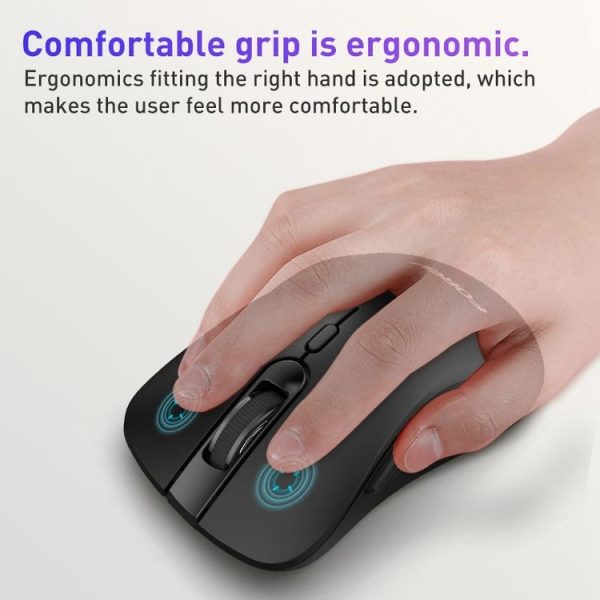 FOREV FV-G200 Wireless Ergonomic Vertical Side Button Mouse (Milk Tea Color) - Image 5