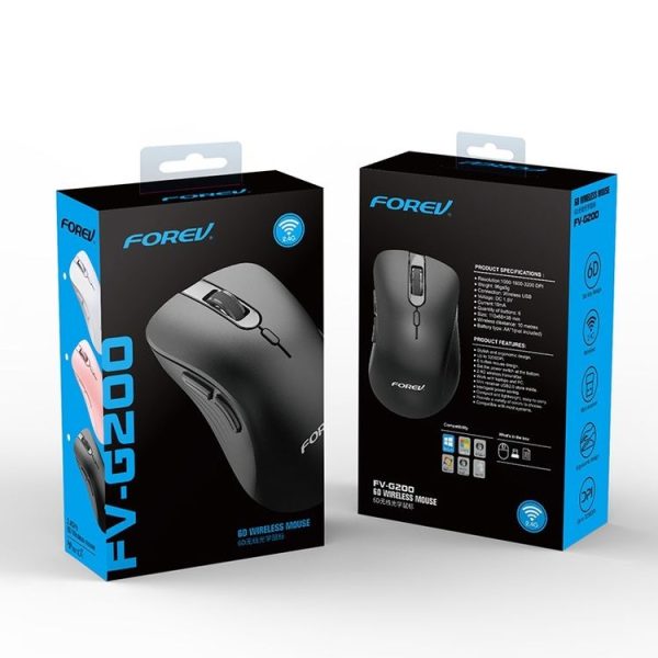FOREV FV-G200 Wireless Ergonomic Vertical Side Button Mouse (Milk Tea Color) - Image 6