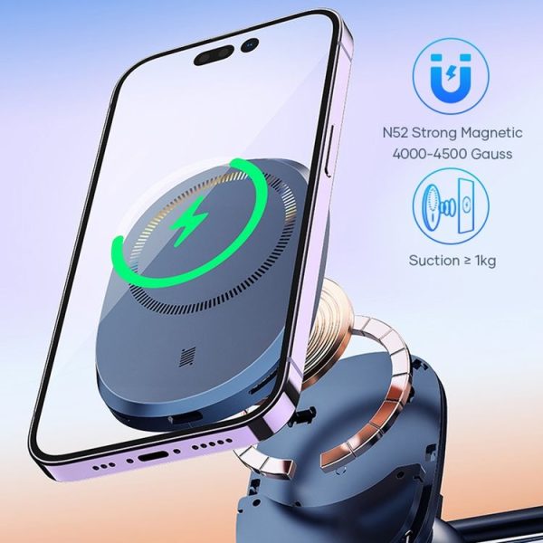 ROCK W39 Shock-absorption Magnetic Car Wireless Charging Holder (Black) - Image 3