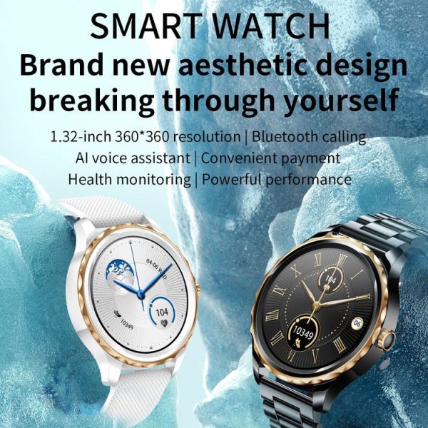 QR02 1.32 inch IPS Screen Smart Watch, Support Bluetooth Call / Payment / Health Monitoring / Sports Modes (Black Silicone Band) - Image 4