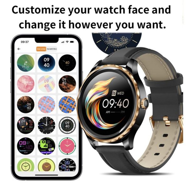 QR02 1.32 inch IPS Screen Smart Watch, Support Bluetooth Call / Payment / Health Monitoring / Sports Modes (Black Silicone Band) - Image 9