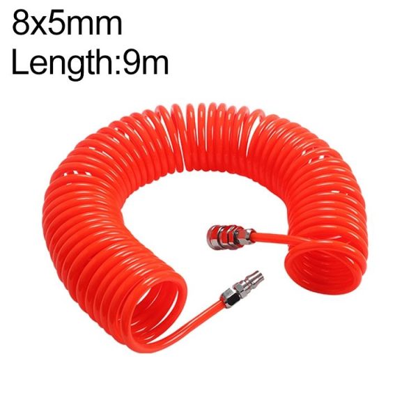 LAIZE Compressor Air Flexible PU Spring Tube with Connector, Specification: 8x5mm, 9m