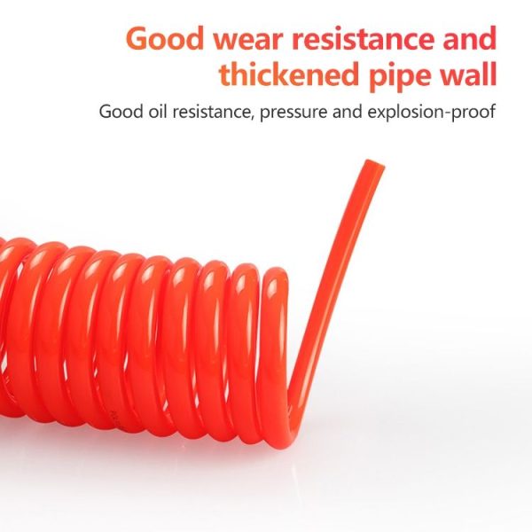LAIZE Compressor Air Flexible PU Spring Tube with Connector, Specification: 8x5mm, 9m - Image 4