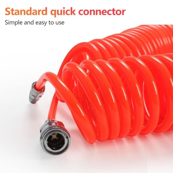 LAIZE Compressor Air Flexible PU Spring Tube with Connector, Specification: 8x5mm, 9m - Image 5
