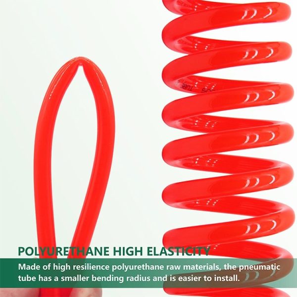 LAIZE Compressor Air Flexible PU Spring Tube with Connector, Specification: 8x5mm, 9m - Image 6