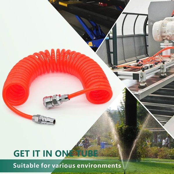 LAIZE Compressor Air Flexible PU Spring Tube with Connector, Specification: 8x5mm, 9m - Image 7