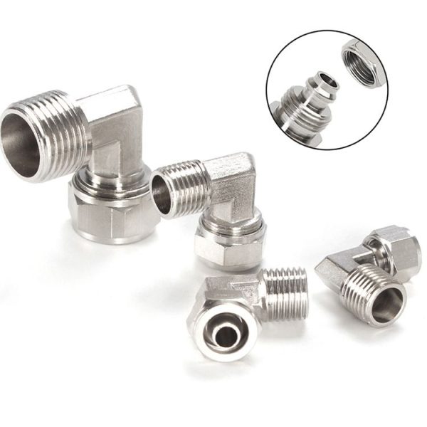 FL10-01 LAIZE Nickel Plated Copper Trachea Quick Fitting Twist Elbow Lock Female Connector - Image 2