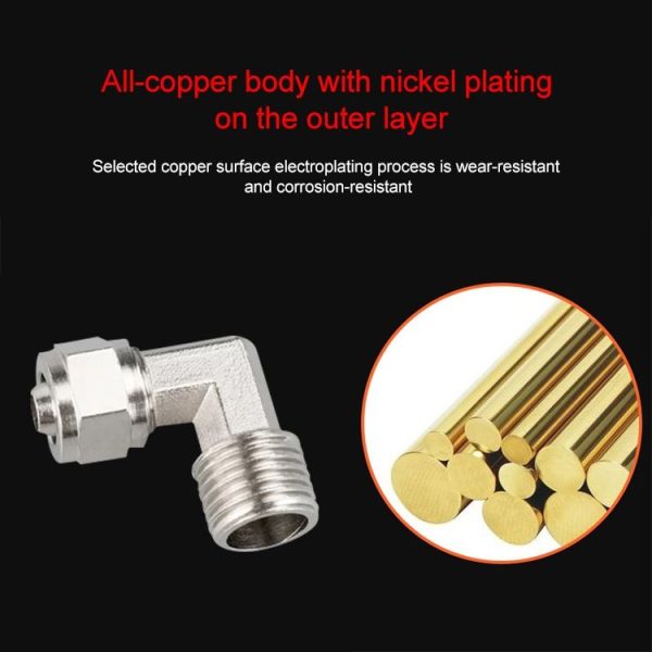 FL10-01 LAIZE Nickel Plated Copper Trachea Quick Fitting Twist Elbow Lock Female Connector - Image 5