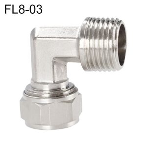 FL8-03 LAIZE Nickel Plated Copper Trachea Quick Fitting Twist Elbow Lock Female Connector