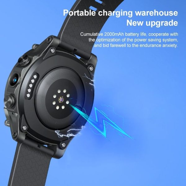 V20 Max 1.6 inch WiFi 4G SIM Card Dual Camera Smart Watch, Memory: Ram 4GB Rom 64GB (Black Leather) - Image 3