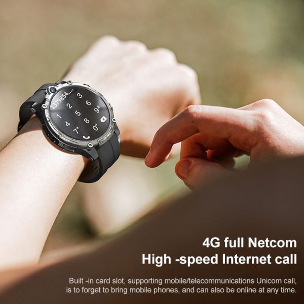 V20 Max 1.6 inch WiFi 4G SIM Card Dual Camera Smart Watch, Memory: Ram 4GB Rom 64GB (Black Leather) - Image 4