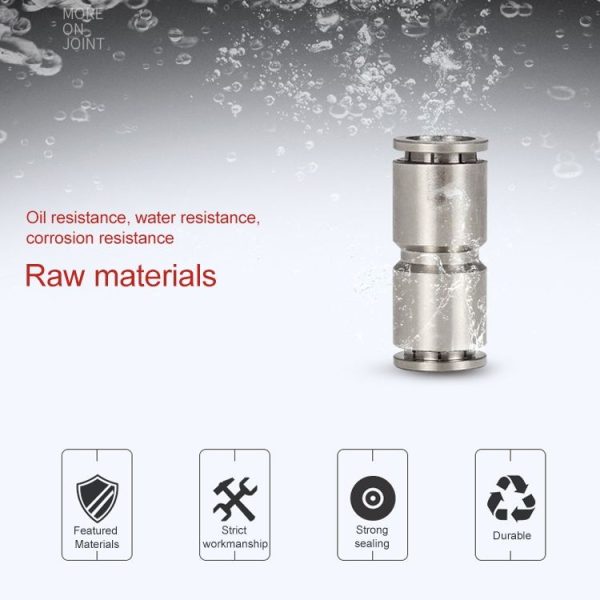 PU-8 LAIZE Nickel Plated Copper Straight Pneumatic Quick Fitting Connector - Image 4
