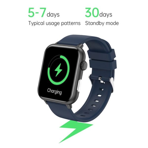 E200 1.72 inch HD Screen Encoder TPU Strap Smart Watch Supports ECG Monitoring / Blood Oxygen Monitoring (Blue) - Image 4