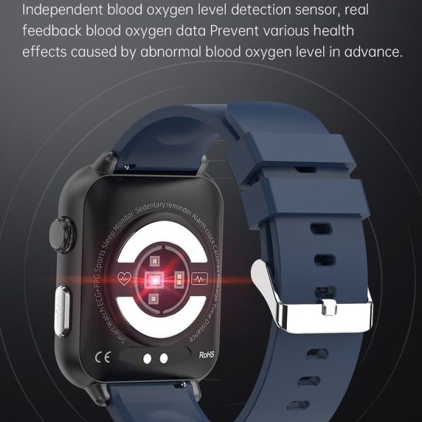 E200 1.72 inch HD Screen Encoder TPU Strap Smart Watch Supports ECG Monitoring / Blood Oxygen Monitoring (Blue) - Image 9