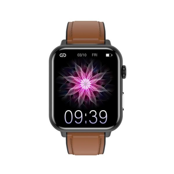 E200 1.72 inch HD Screen Encoder Leather Strap Smart Watch Supports ECG Monitoring / Blood Oxygen Monitoring (Brown) - Image 2