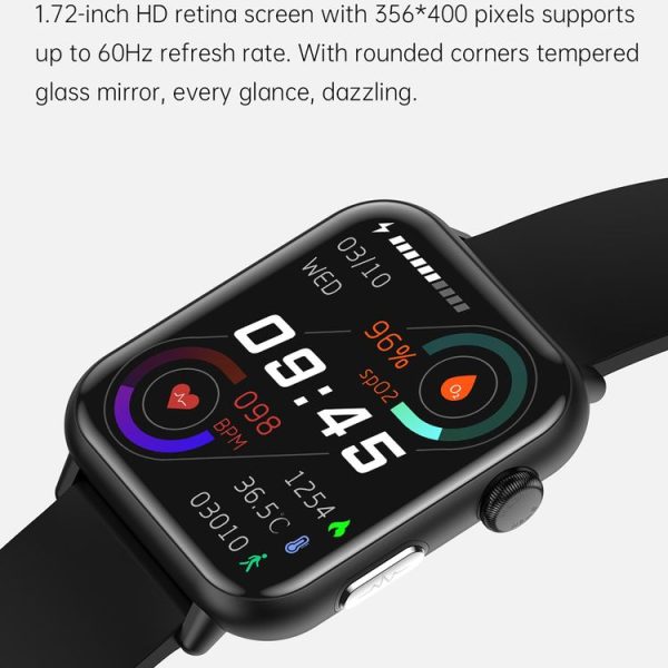 E200 1.72 inch HD Screen Encoder Leather Strap Smart Watch Supports ECG Monitoring / Blood Oxygen Monitoring (Brown) - Image 5