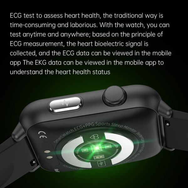 E200 1.72 inch HD Screen Encoder Leather Strap Smart Watch Supports ECG Monitoring / Blood Oxygen Monitoring (Brown) - Image 7