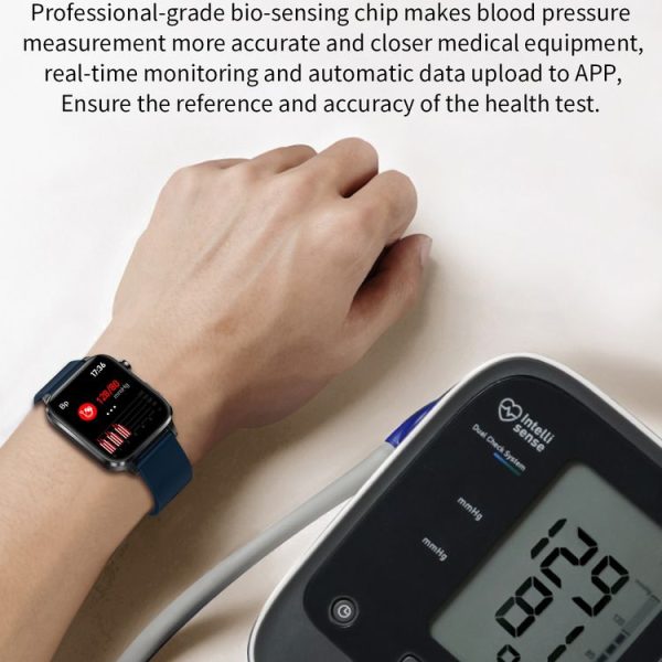 F100 1.7 inch HD Square Screen Leather Strap Smart Watch Supports Body Temperature Monitoring / Blood Oxygen Monitoring (Black) - Image 12