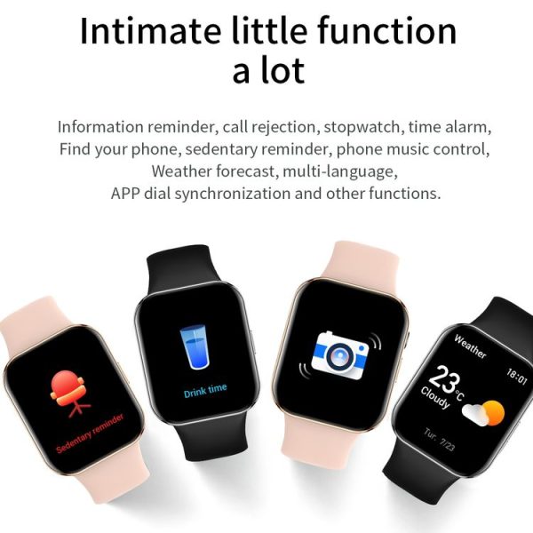 L29 1.85 inch TFT Square Screen Smart Watch Supports Heart Rate Monitoring / Blood Oxygen Monitoring (Gold) - Image 8