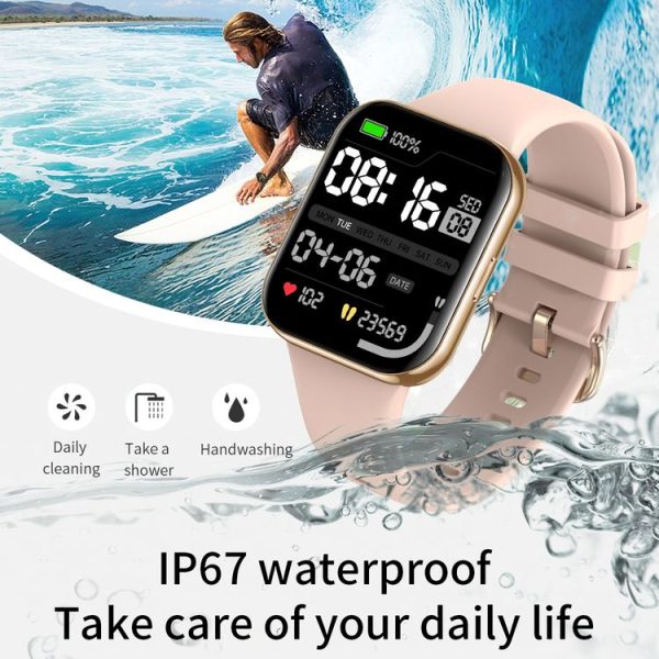 L29 1.85 inch TFT Square Screen Smart Watch Supports Heart Rate Monitoring / Blood Oxygen Monitoring (Gold) - Image 9