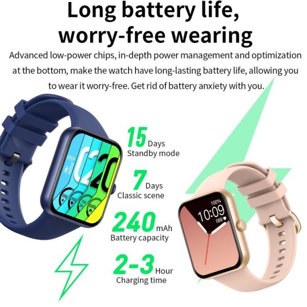 L32 1.85 inch TFT Square Screen Smart Watch Supports Heart Rate Monitoring / Blood Oxygen Monitoring (Black) - Image 5