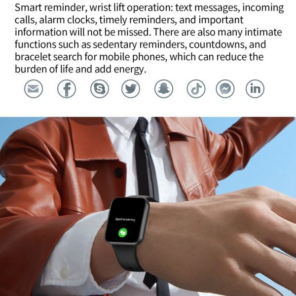 L32 1.85 inch TFT Square Screen Smart Watch Supports Heart Rate Monitoring / Blood Oxygen Monitoring (Black) - Image 9