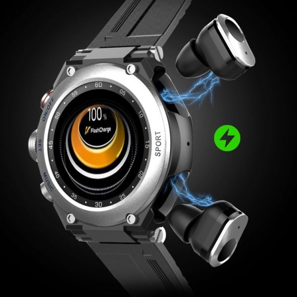 T92 1.28 inch IPS Touch Screen 2 in 1 Bluetooth Headset Smart Watch, Support Heart Rate Monitoring / Bluetooth Music (Black) - Image 6